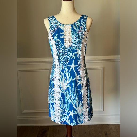 NEW Lilly Pulitzer Ember Shift Dress in Brewster Blue Good Reef size 8 - Picture 3 of 15